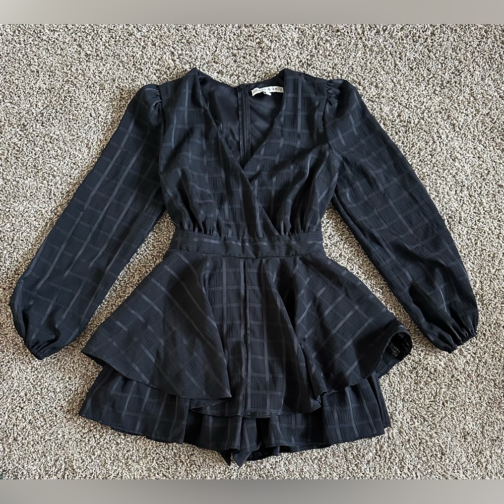 Short Black Long sleeve Skort Dress